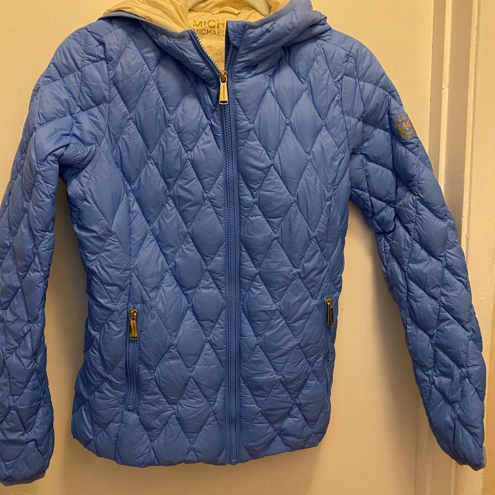 Michael Kors Packable Down Jacket - XS Light Blue